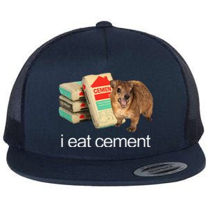 I Eat Cement Hyrax Eat Cement Angry Screaming Hyrax Meme Flat Bill Trucker Hat