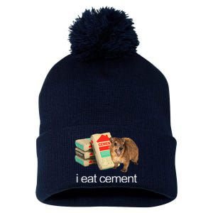 I Eat Cement Hyrax Eat Cement Angry Screaming Hyrax Meme Pom Pom 12in Knit Beanie