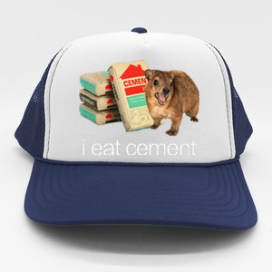 I Eat Cement Hyrax Eat Cement Angry Screaming Hyrax Meme Trucker Hat