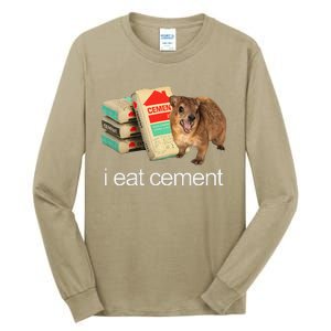 I Eat Cement Hyrax Eat Cement Angry Screaming Hyrax Meme Tall Long Sleeve T-Shirt