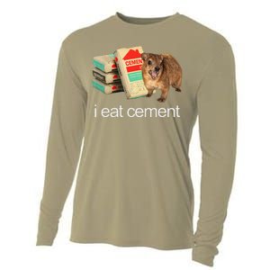 I Eat Cement Hyrax Eat Cement Angry Screaming Hyrax Meme Cooling Performance Long Sleeve Crew