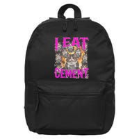 I Eat Cement Cursed Cat Funny Oddly Specific Dank Meme 16 in Basic Backpack