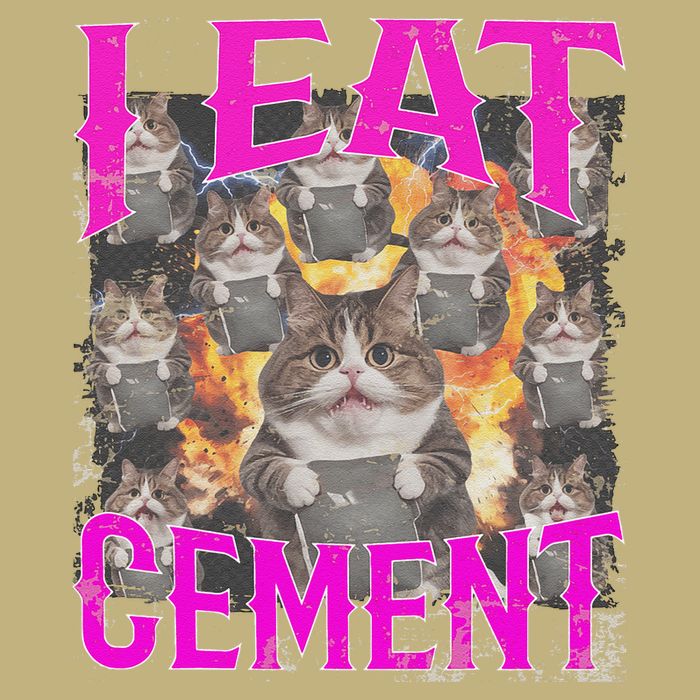 I Eat Cement Cursed Cat Funny Oddly Specific Dank Meme Mousepad