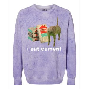 I Eat Cement Cursed Cat Funny Colorblast Crewneck Sweatshirt