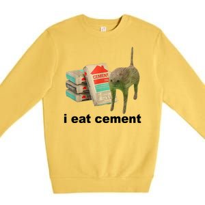 I Eat Cement Cursed Cat Funny Premium Crewneck Sweatshirt