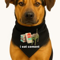 I Eat Cement Cursed Cat Funny USA-Made Doggie Bandana