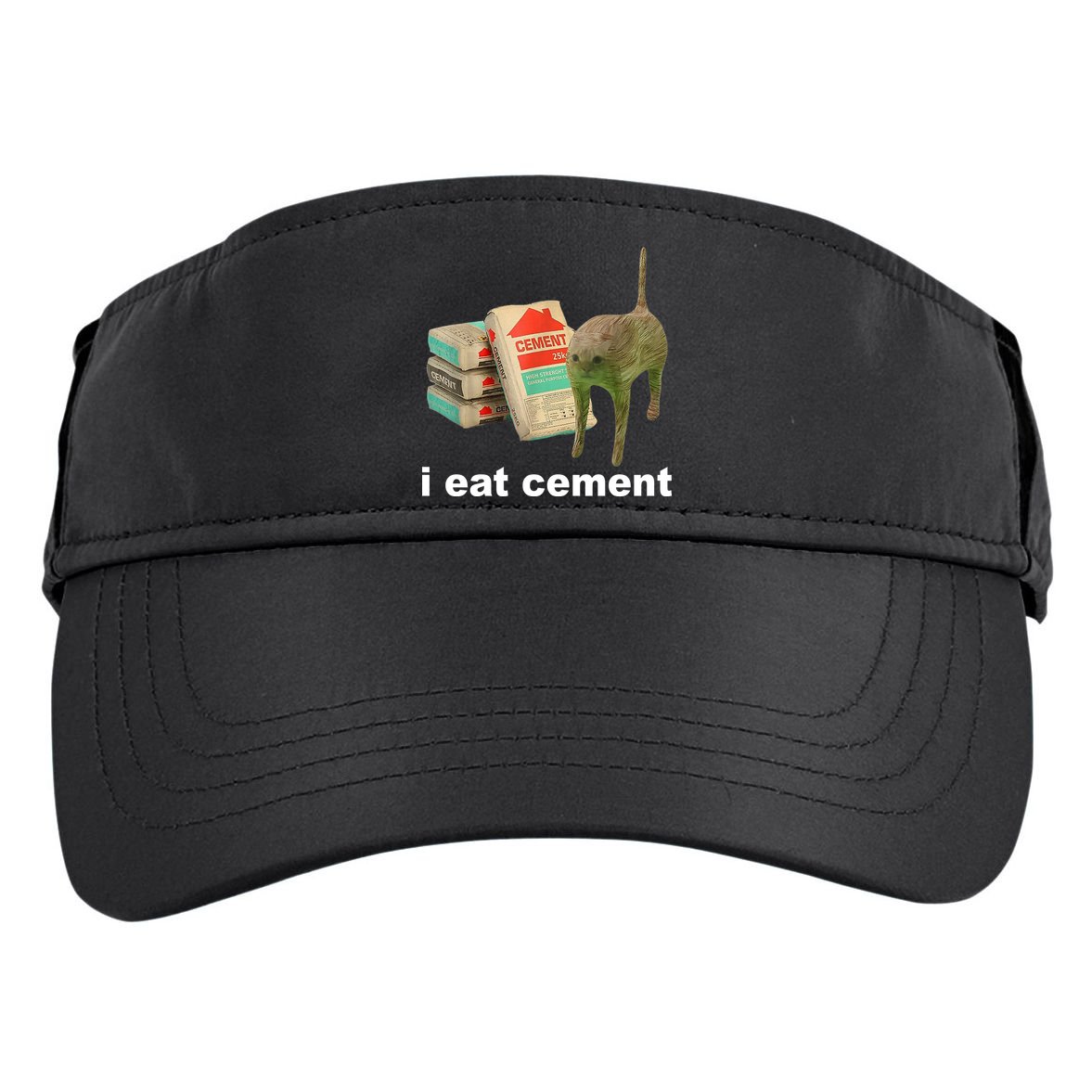 I Eat Cement Cursed Cat Funny Adult Drive Performance Visor
