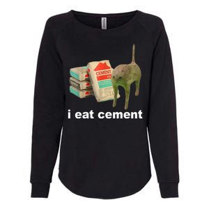 I Eat Cement Cursed Cat Funny Womens California Wash Sweatshirt