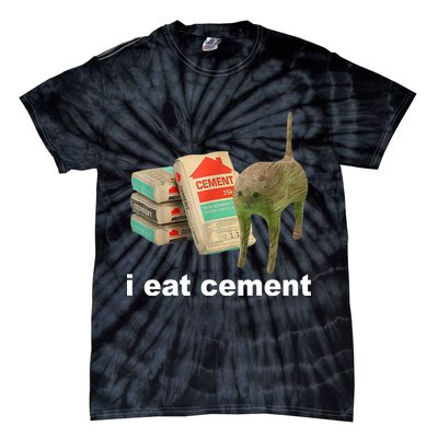 I Eat Cement Cursed Cat Funny Tie-Dye T-Shirt