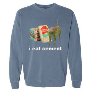 I Eat Cement Cursed Cat Funny Garment-Dyed Sweatshirt