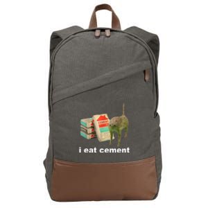 I Eat Cement Cursed Cat Funny Cotton Canvas Backpack