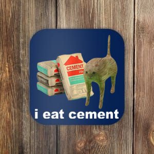 I Eat Cement Cursed Cat Funny Coaster