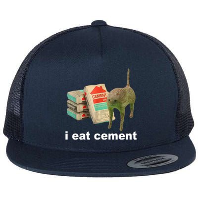 I Eat Cement Cursed Cat Funny Flat Bill Trucker Hat