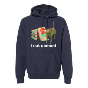 I Eat Cement Cursed Cat Funny Premium Hoodie