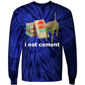 I Eat Cement Cursed Cat Funny Tie-Dye Long Sleeve Shirt