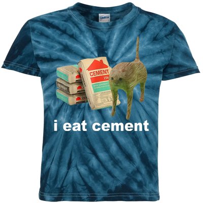 I Eat Cement Cursed Cat Funny Kids Tie-Dye T-Shirt