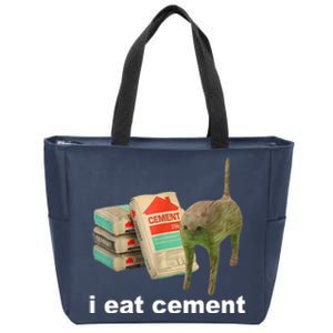 I Eat Cement Cursed Cat Funny Zip Tote Bag