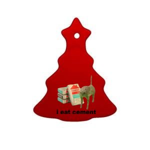 I Eat Cement Cursed Cat Funny Ceramic Tree Ornament