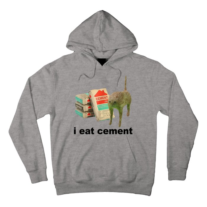 I Eat Cement Cursed Cat Funny Hoodie