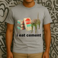 I Eat Cement Cursed Cat Funny T-Shirt