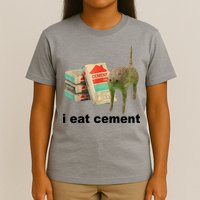 I Eat Cement Cursed Cat Funny T-Shirt