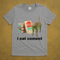 I Eat Cement Cursed Cat Funny T-Shirt