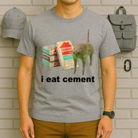 I Eat Cement Cursed Cat Funny T-Shirt
