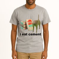 I Eat Cement Cursed Cat Funny Tall T-Shirt