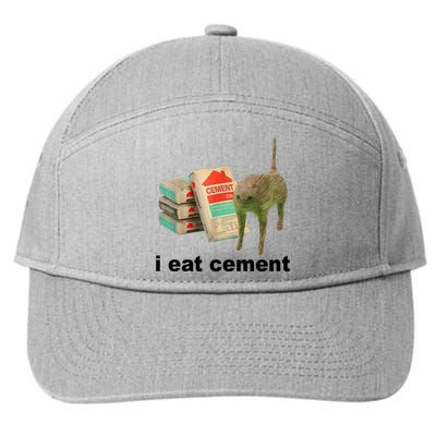 I Eat Cement Cursed Cat Funny 7-Panel Snapback Hat