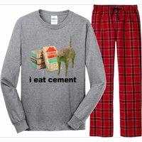 I Eat Cement Cursed Cat Funny Long Sleeve Pajama Set