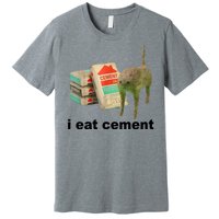 I Eat Cement Cursed Cat Funny Premium T-Shirt