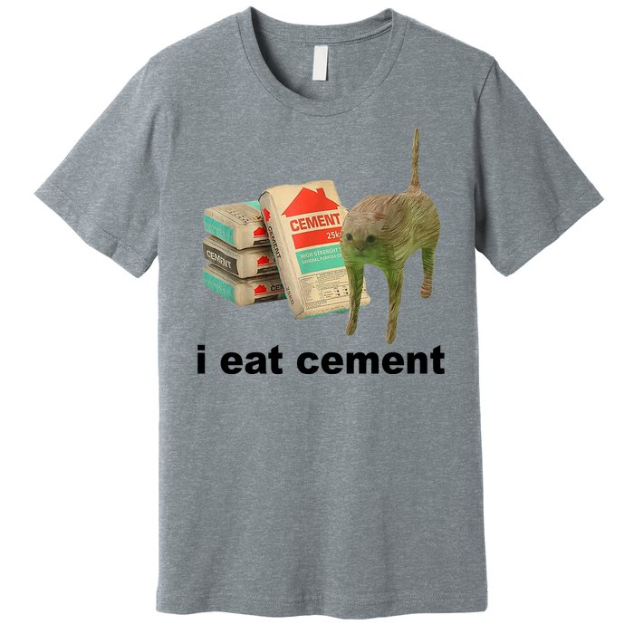 I Eat Cement Cursed Cat Funny Premium T-Shirt