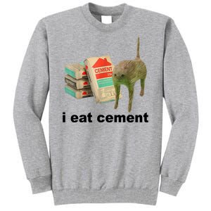 I Eat Cement Cursed Cat Funny Tall Sweatshirt