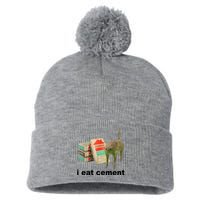 I Eat Cement Cursed Cat Funny Pom Pom 12in Knit Beanie