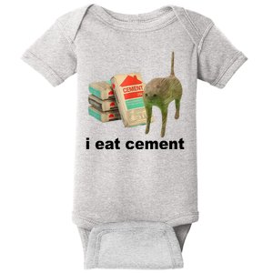 I Eat Cement Cursed Cat Funny Baby Bodysuit