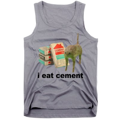 I Eat Cement Cursed Cat Funny Tank Top