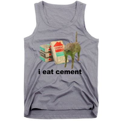 I Eat Cement Cursed Cat Funny Tank Top