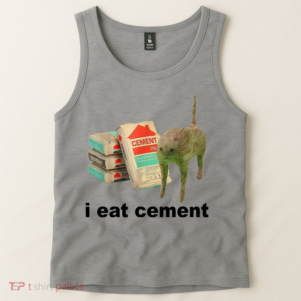 I Eat Cement Cursed Cat Funny Tank Top