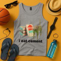 I Eat Cement Cursed Cat Funny Tank Top