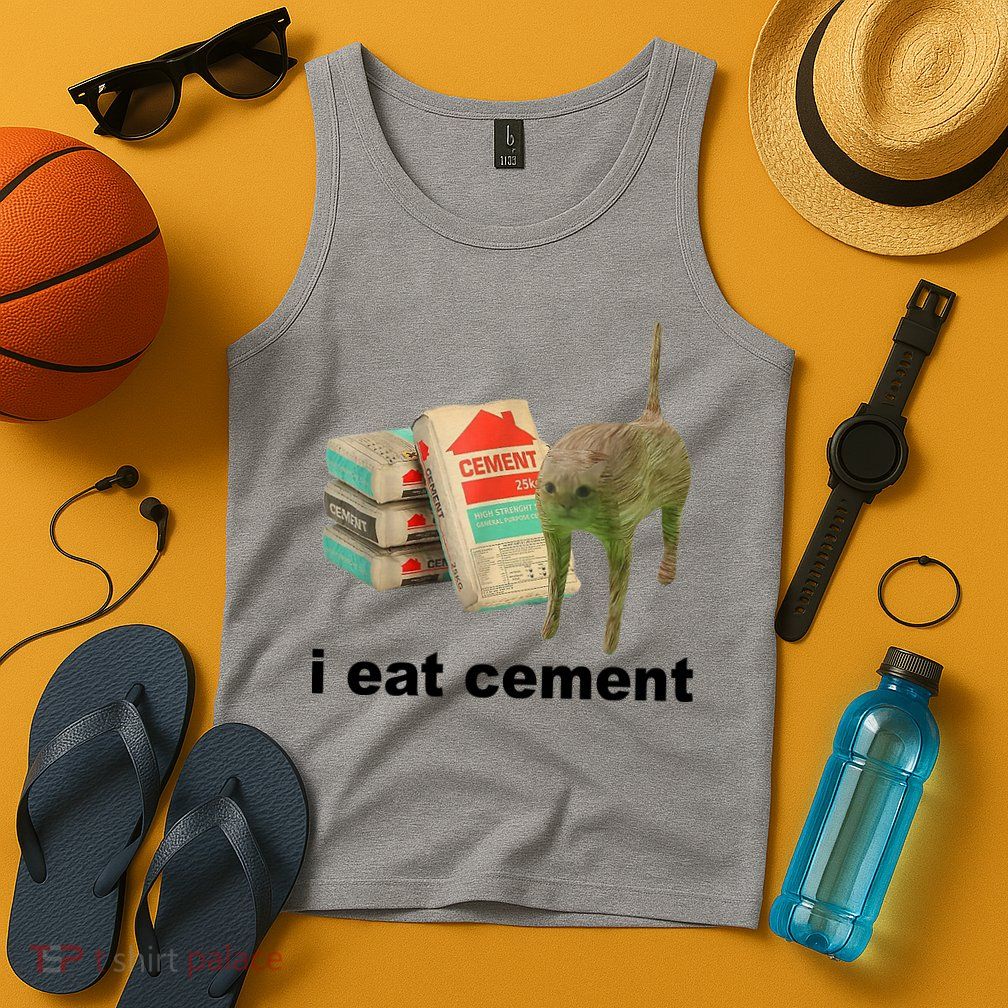 I Eat Cement Cursed Cat Funny Tank Top