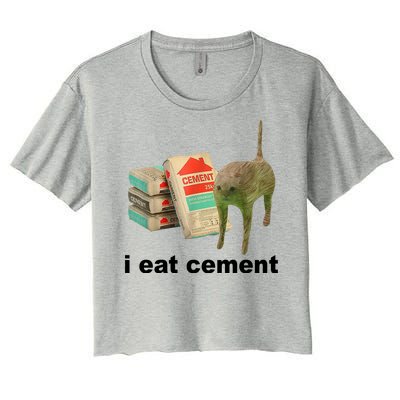 I Eat Cement Cursed Cat Funny Women's Crop Top Tee