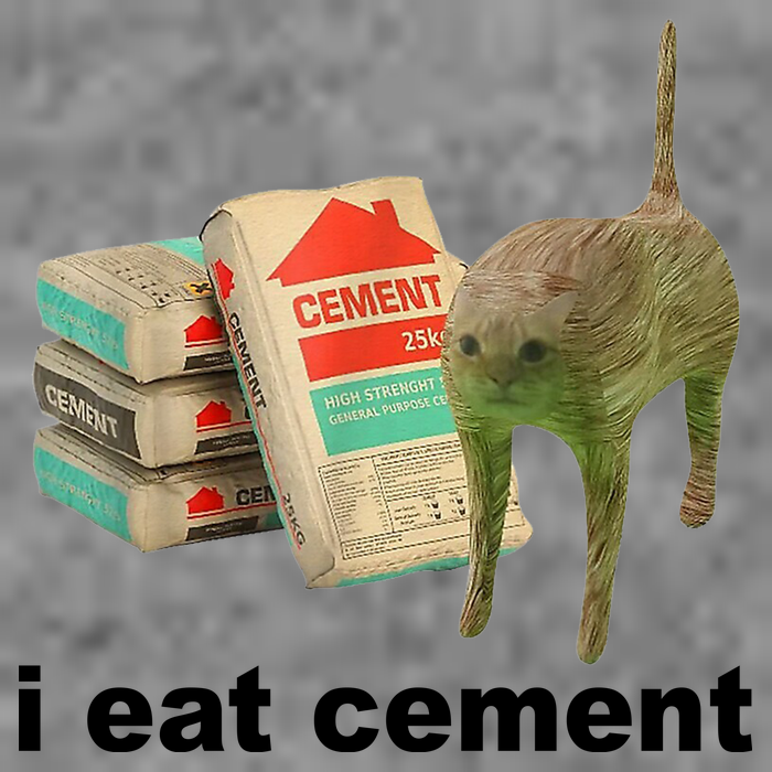 I Eat Cement Cursed Cat Funny Cropped Pullover Crew