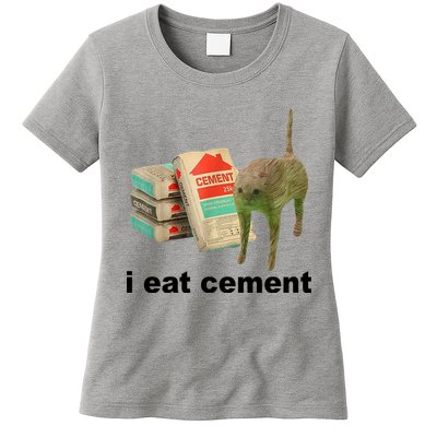 I Eat Cement Cursed Cat Funny Womens T-Shirt