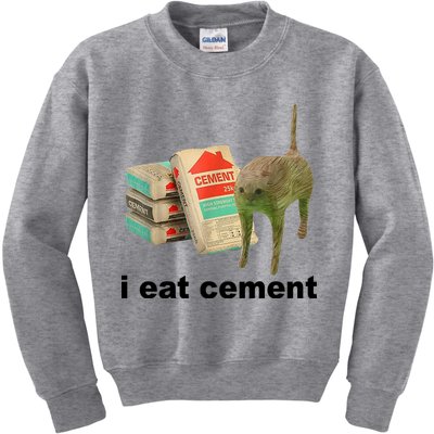 I Eat Cement Cursed Cat Funny Kids Sweatshirt