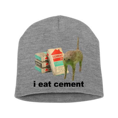 I Eat Cement Cursed Cat Funny Short Acrylic Beanie