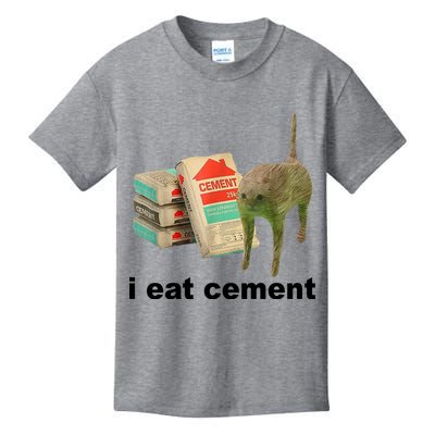 I Eat Cement Cursed Cat Funny Kids T-Shirt