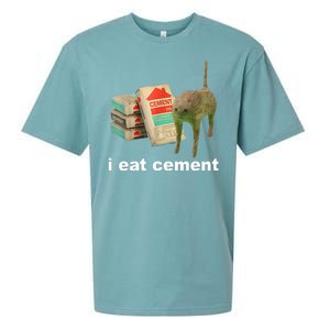 I Eat Cement Cursed Cat Funny Sueded Cloud Jersey T-Shirt