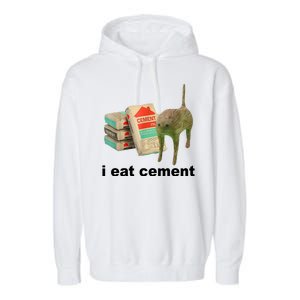 I Eat Cement Cursed Cat Funny Garment-Dyed Fleece Hoodie