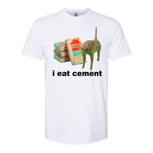 I Eat Cement Cursed Cat Funny Softstyle CVC T-Shirt