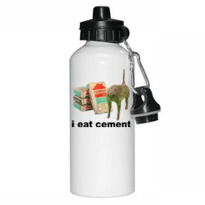 I Eat Cement Cursed Cat Funny Aluminum Water Bottle